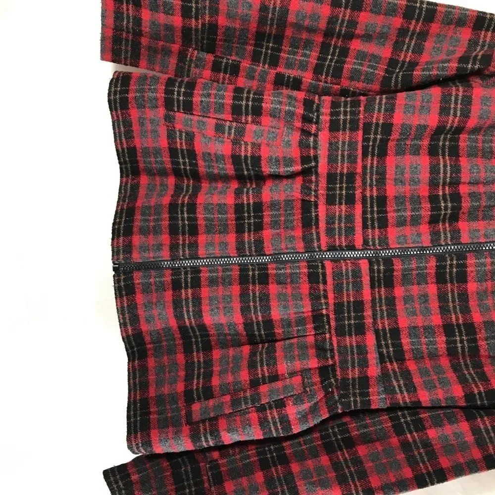 Static Girl Hooded Coat Red Plaid Size 14-16
